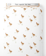 Tissu - Poules aquarelle fond blanc