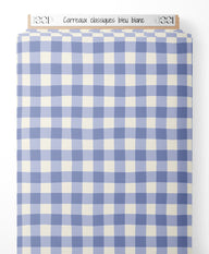 Tissu - Carreaux classiques bleu blanc