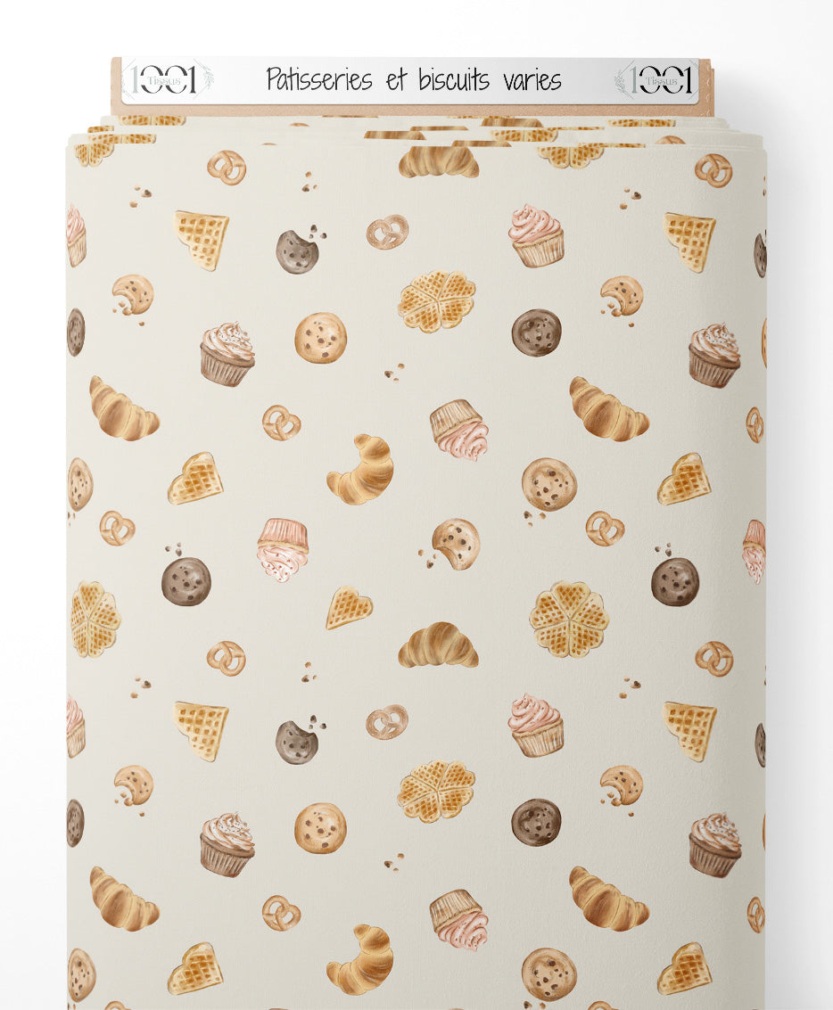 Tissu - Pâtisseries et biscuits variés