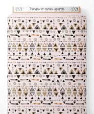 Tissu - Triangles et cercles aquarelle