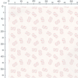 Tissu - Guimauves roses sur blanc