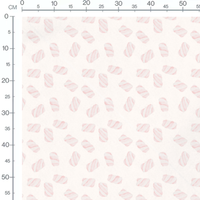 Tissu - Guimauves roses sur blanc