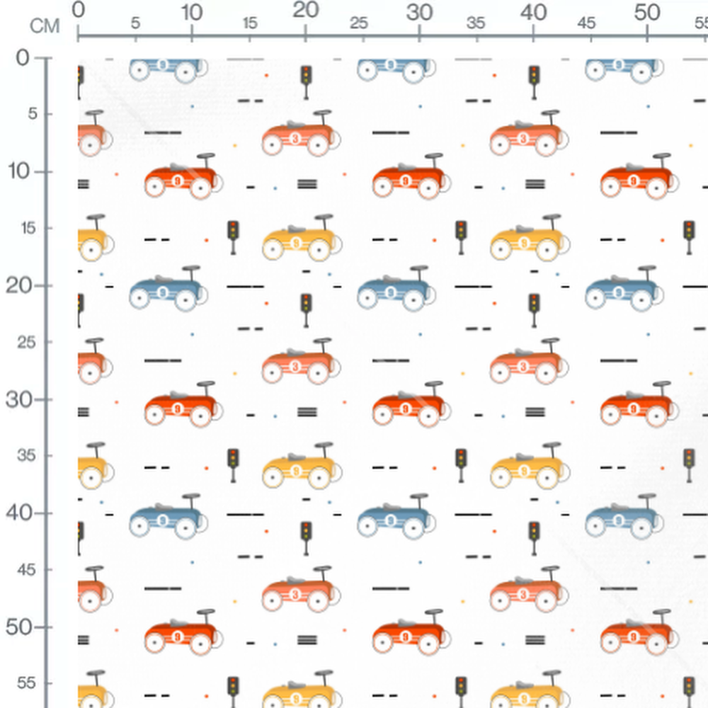 Tissu - Voitures jouets colorées