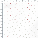 Tissu - Fleurs rouges sur fond blanc 2