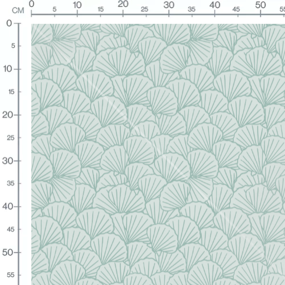 Tissu - Feuilles en éventail vertes