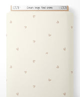 Tissu - Cœurs beige sur fond crème