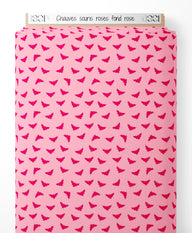 Tissu - Chauves-souris roses sur fond rose