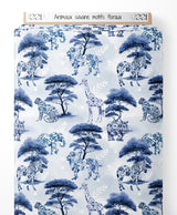 Tissu - Animaux savane motifs floraux