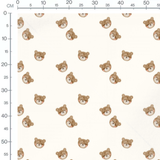 Tissu - Oursons marron sur fond blanc