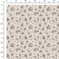 Tissu - Roses pâles sur fond beige