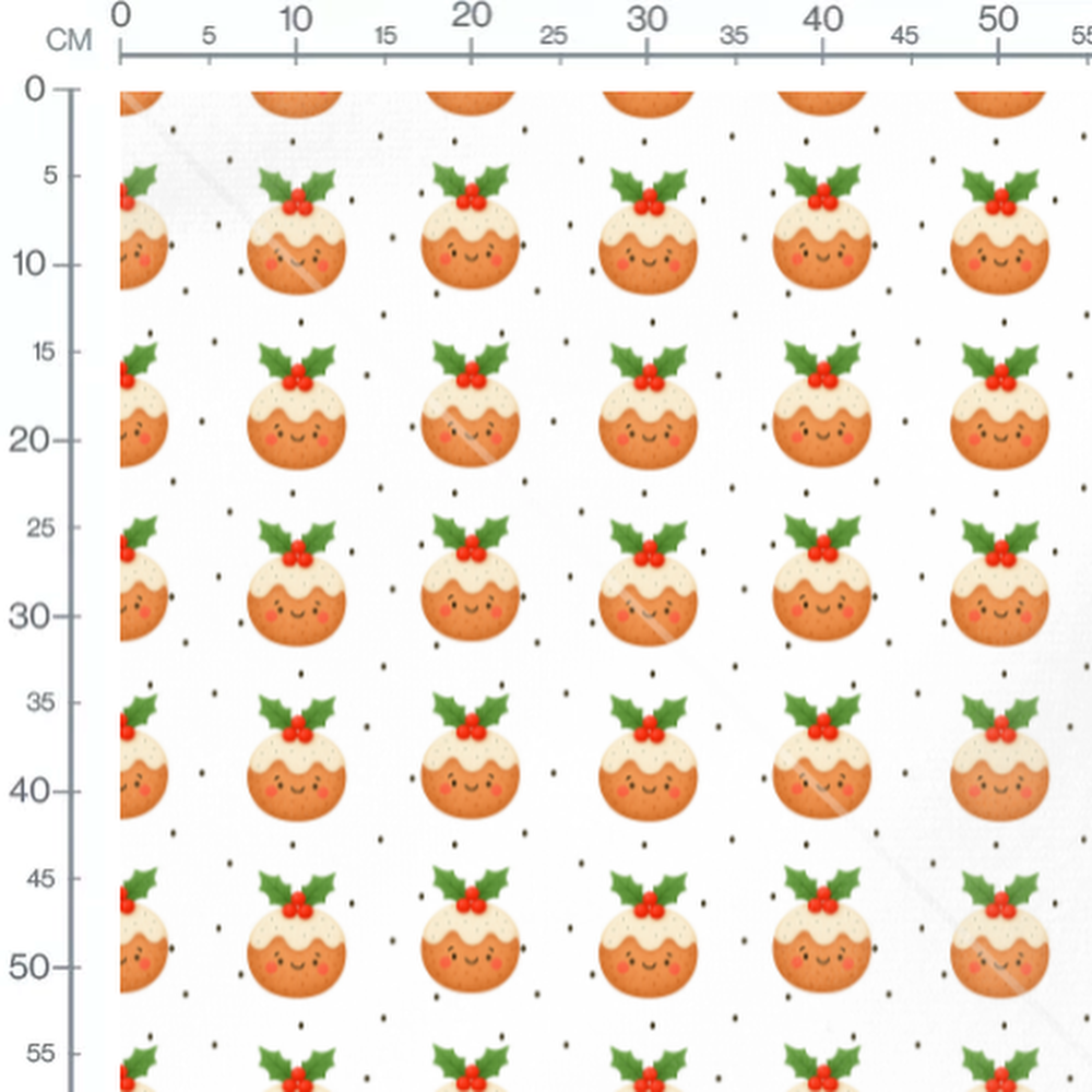 Tissu - Petits gâteaux souriants