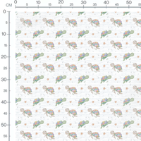 Tissu - Tortues aquarelle multicolores