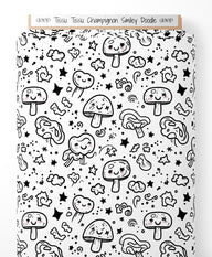 Tissu - Tissu Champignon Smiley Doodle