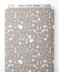 Tissu - Animaux forestiers silhouettes
