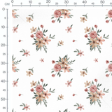 Tissu - Fleurs aquarelle roses et beiges