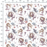 Tissu - Sirènes pastel et algues
