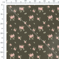 Tissu - Bouquets de roses sur fond sombre