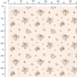 Tissu - Roses beige et marron délicates