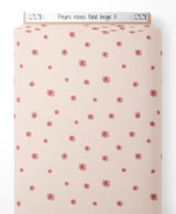 Tissu - Fleurs roses sur fond beige 5