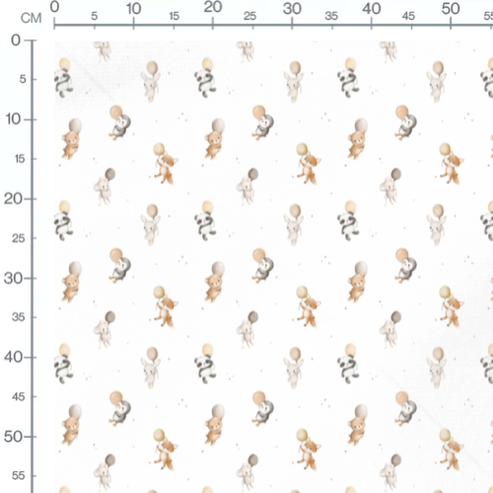 Tissu - Animaux ludiques en pastel