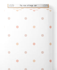 Tissu - Pois rose et beige clair