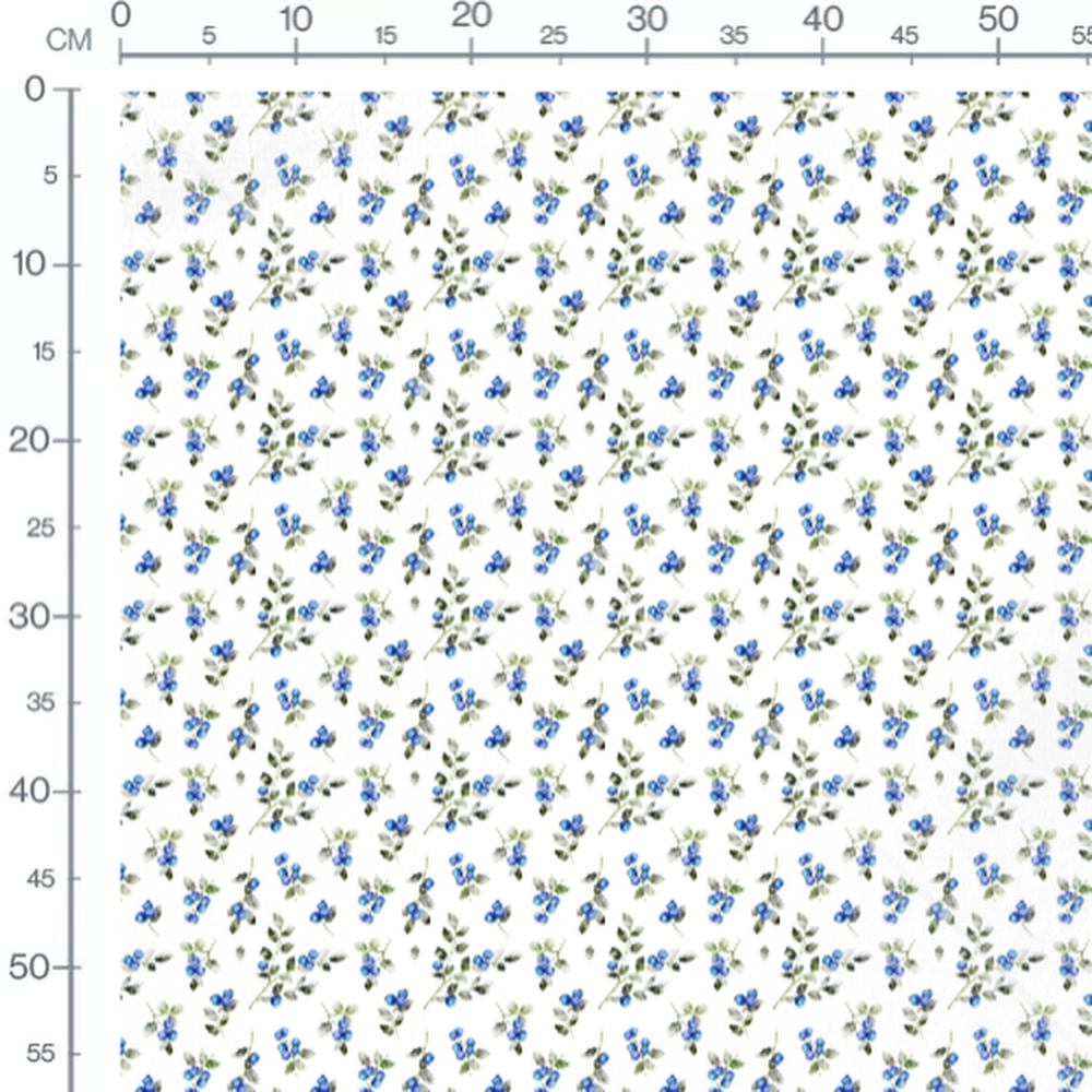Tissu - Grappes de baies aquarelle
