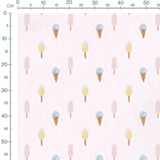 Tissu - Glaces aquarelle fond rose