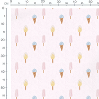 Tissu - Glaces aquarelle fond rose