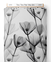 Tissu - Tissu Fleur Xray Gris