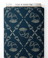 Tissu - Casques de chevaliers beige