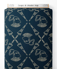 Tissu - Casques de chevaliers beige