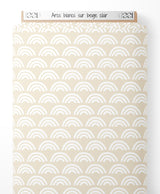 Tissu - Arcs blancs sur beige clair