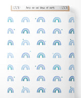 Tissu - Arcs-en-ciel bleus et verts