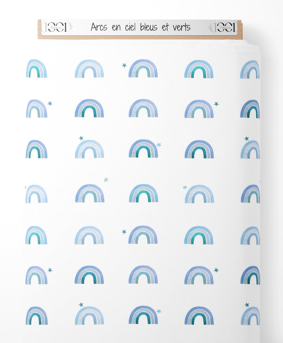 Tissu - Arcs-en-ciel bleus et verts