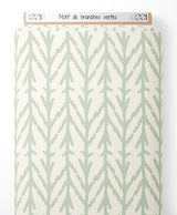 Tissu - Motif de branches vertes