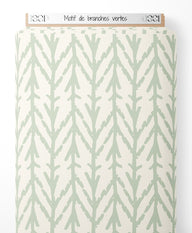 Tissu - Motif de branches vertes