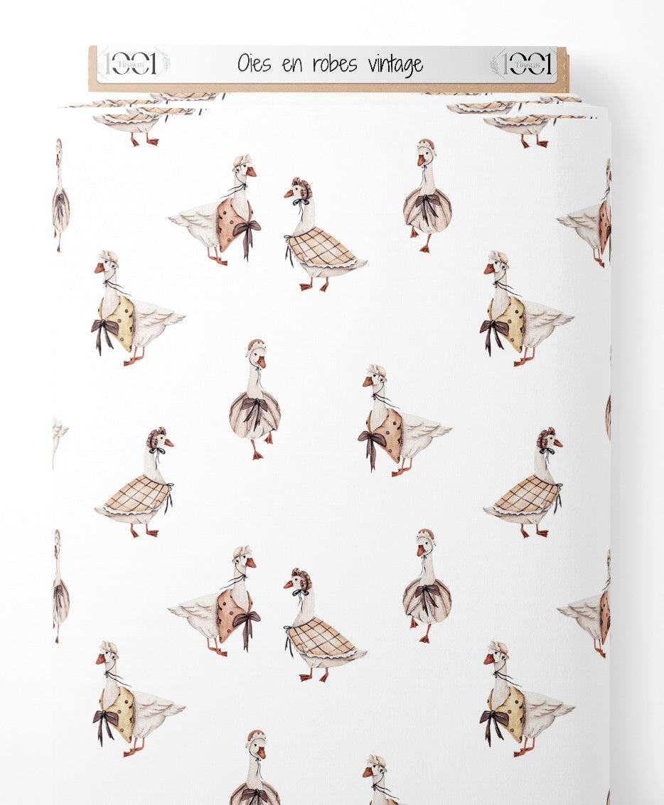 Tissu - Oies en robes vintage