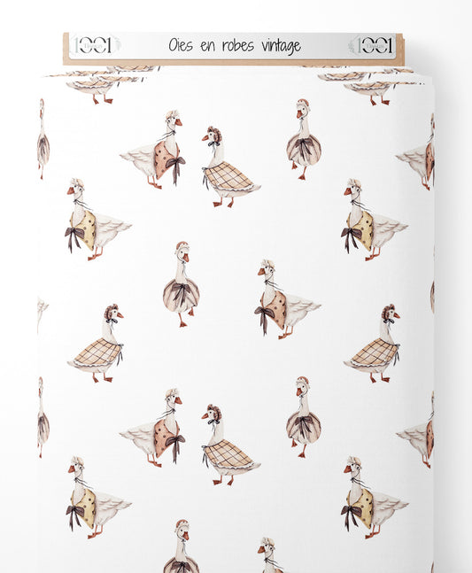 Tissu - Oies en robes vintage