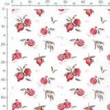 Tissu - Grenades et graines roses