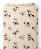 Tissu - Oursons bruns et taches grises