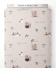 Tissu - Écureuils et oiseaux d'hiver