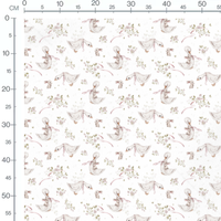 Tissu - Fleurs sur canards et lapins