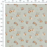 Tissu - Animaux marron sur fond beige 2
