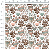 Tissu - Tissu Pattes Coeur Boheme