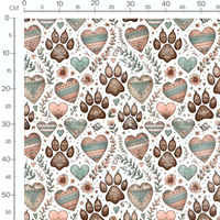 Tissu - Tissu Pattes Coeur Boheme