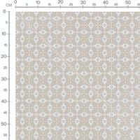Tissu - Motif géométrique beige et bleu