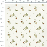 Tissu - Avocats joyeux et feuilles vertes
