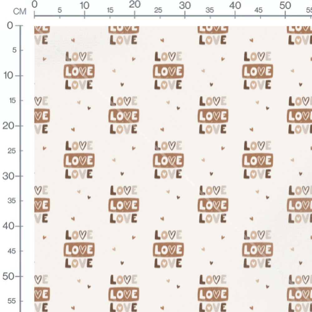 Tissu - Motifs Love et coeurs