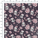 Tissu - Raton laveur sur fond violet