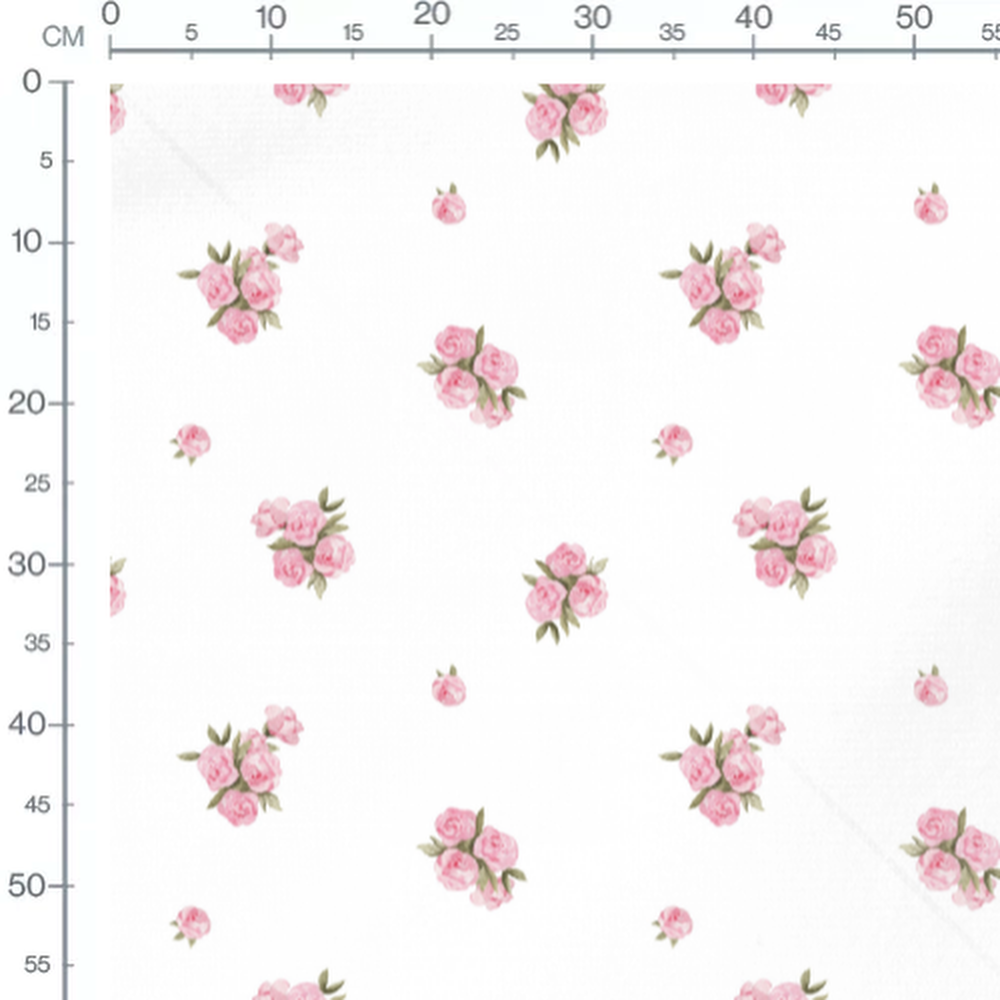 Tissu - Bouquets roses élégants